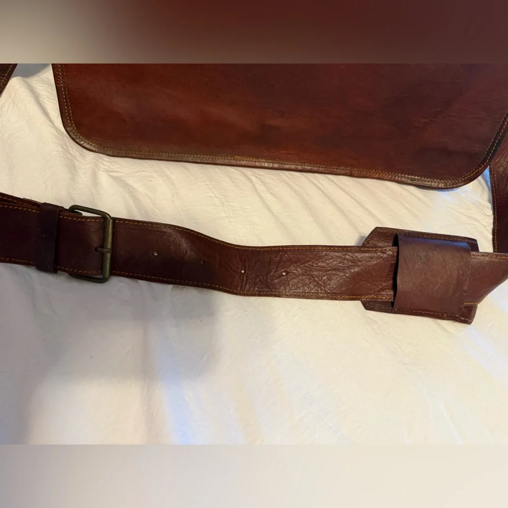 Brown Leather Messenger Bag NWOT